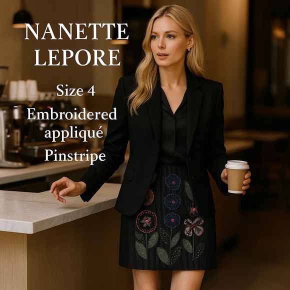 Nanette Lepore Dresses & Skirts - Nanette Lepore Embroidered Floral A-Line Skirt – Size 4